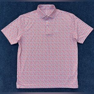 Rhoback Absolute Peach 🍑 Short Sleeve Stretch Performance Golf Polo Shirt Large